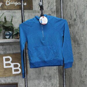 NWT Member's Mark Favorite Quarter 1/4 Zip Hoodie HZG21-0031 6/7 Teak Star Blue